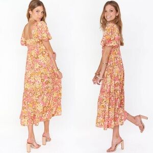 Show Me Your MuMu Floral Pink and Yellow Dress